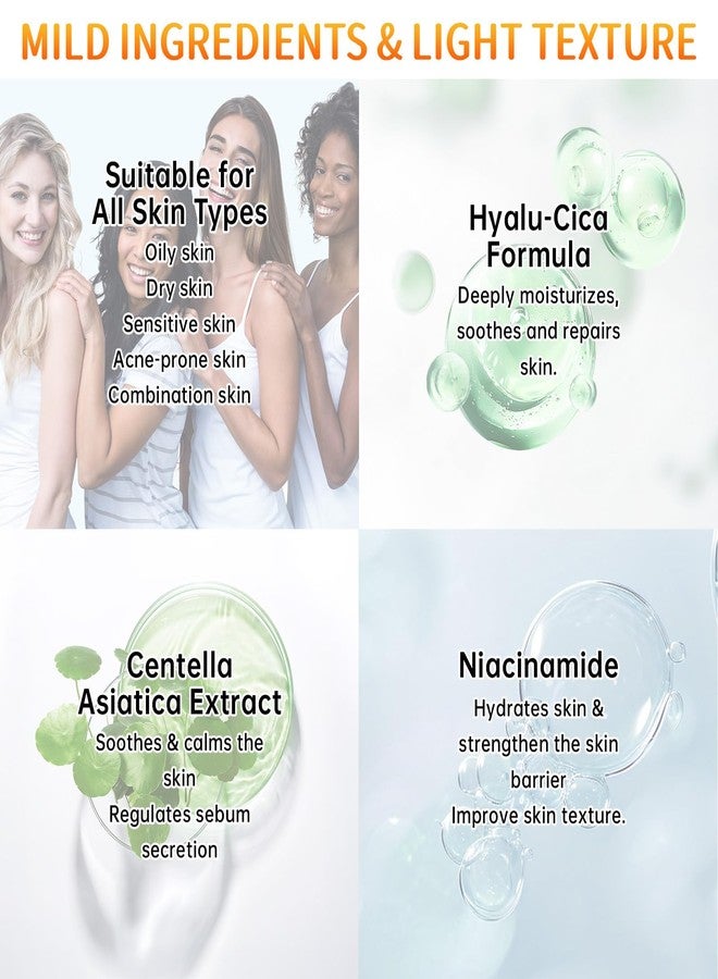 mopayzer Centella Sunscreen SPF 50, Hyalu Cica Sunscreen for Face, Water Resistant Strong UV Protection No White Cast, Madagascar Face Sun Screen Oil Free, Water Fit Sun Serum(Blue 1) - Image 5